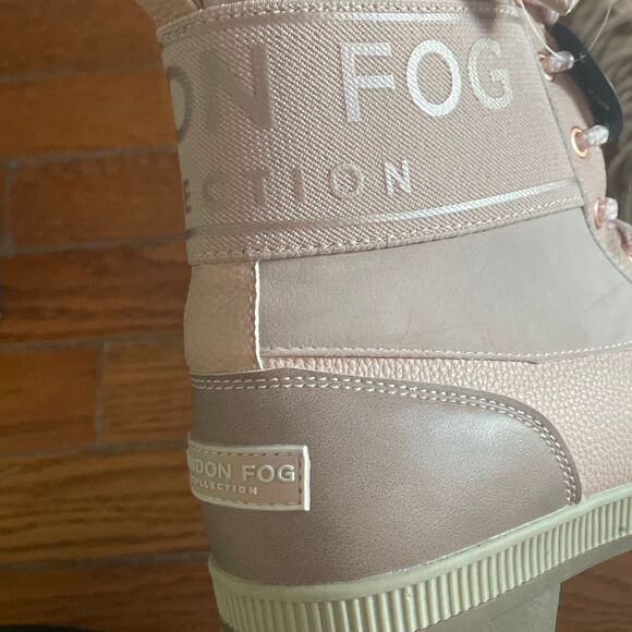 London fog collection blush pink water resistant mely duck boot faux fur size 8M - Picture 6 of 12